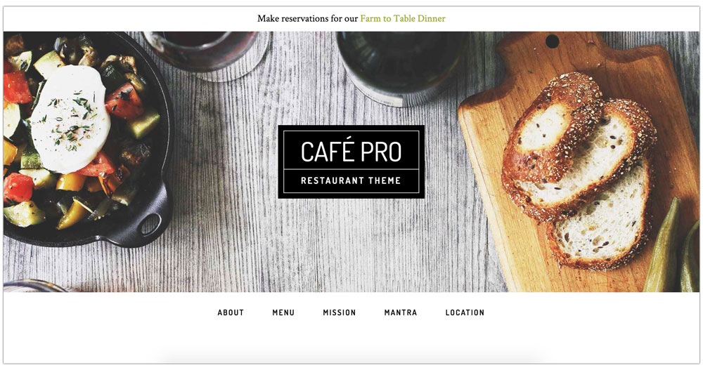 Cafe Pro WordPress Theme