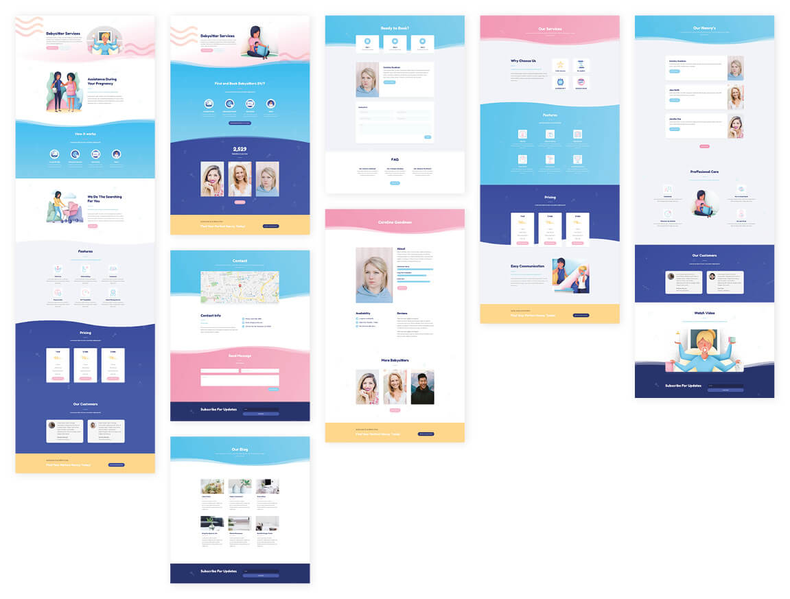 Free Babysitter Layout Pack for Divi