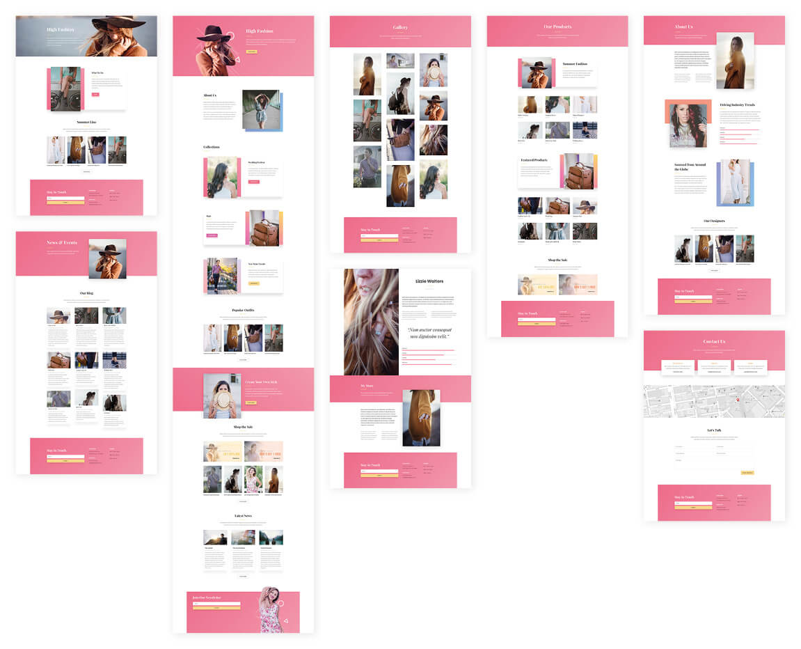 Free Fashion Layout Pack Website Template for Divi