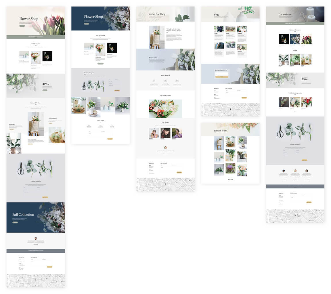 Free Florist Layout Pack Website Template for Divi