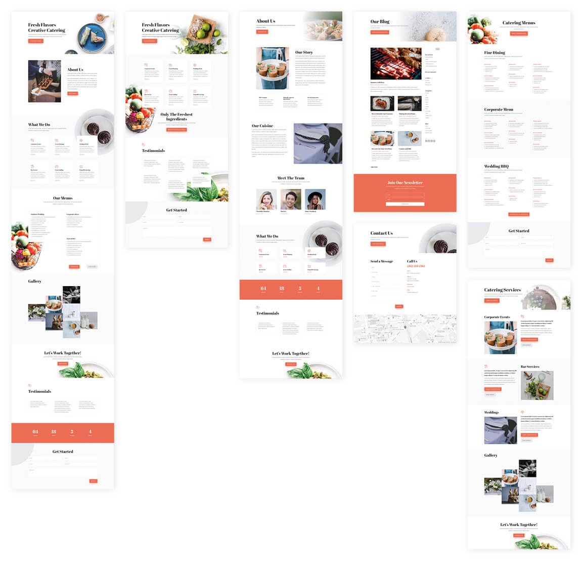 Free Food Catering Layout Pack Website Template for Divi
