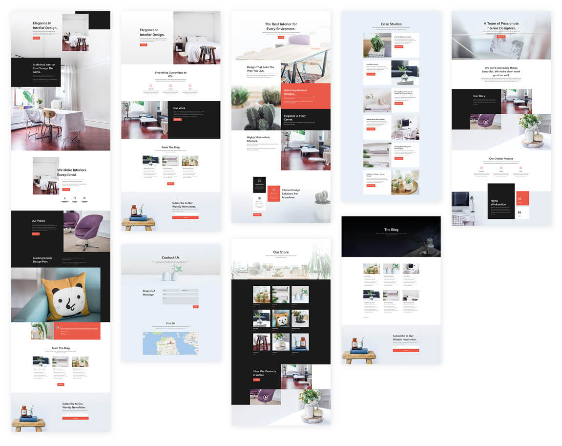 Free Interior Design Layout Pack Website Template for Divi
