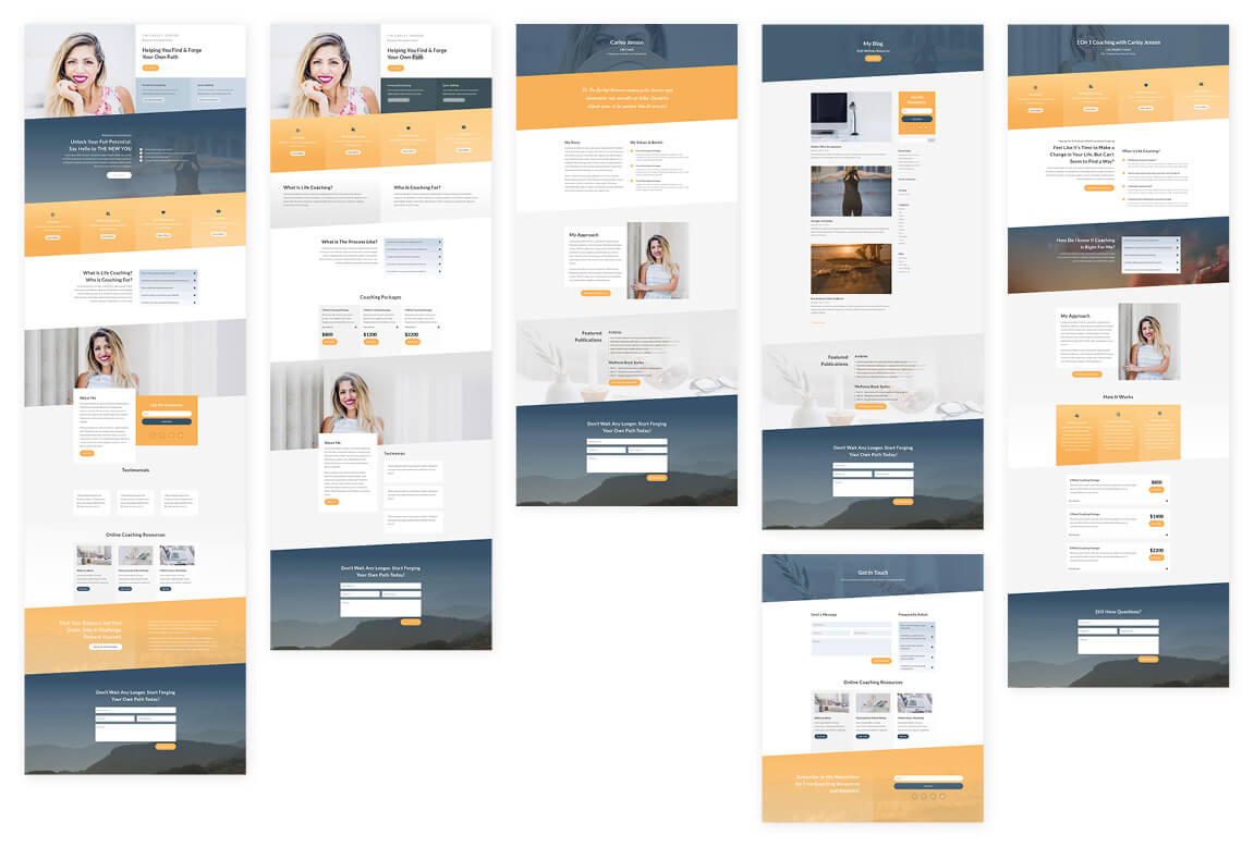 Free Life Coach Layout Pack Website Template for Divi