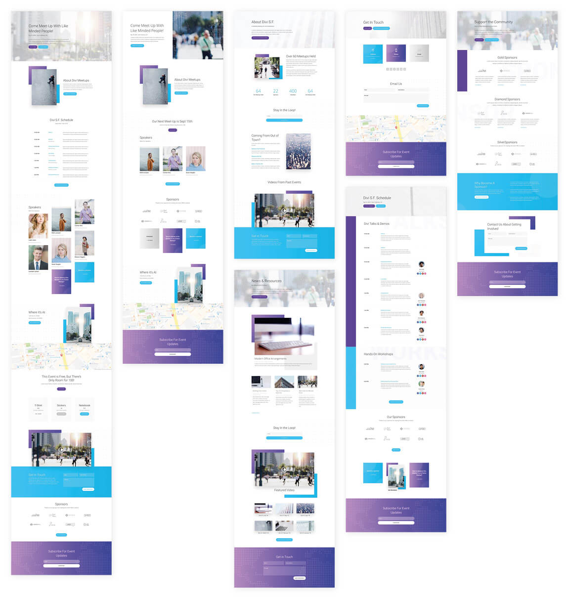 Free Meetup Layout Pack Website Template for Divi